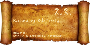 Kalocsay Károly névjegykártya